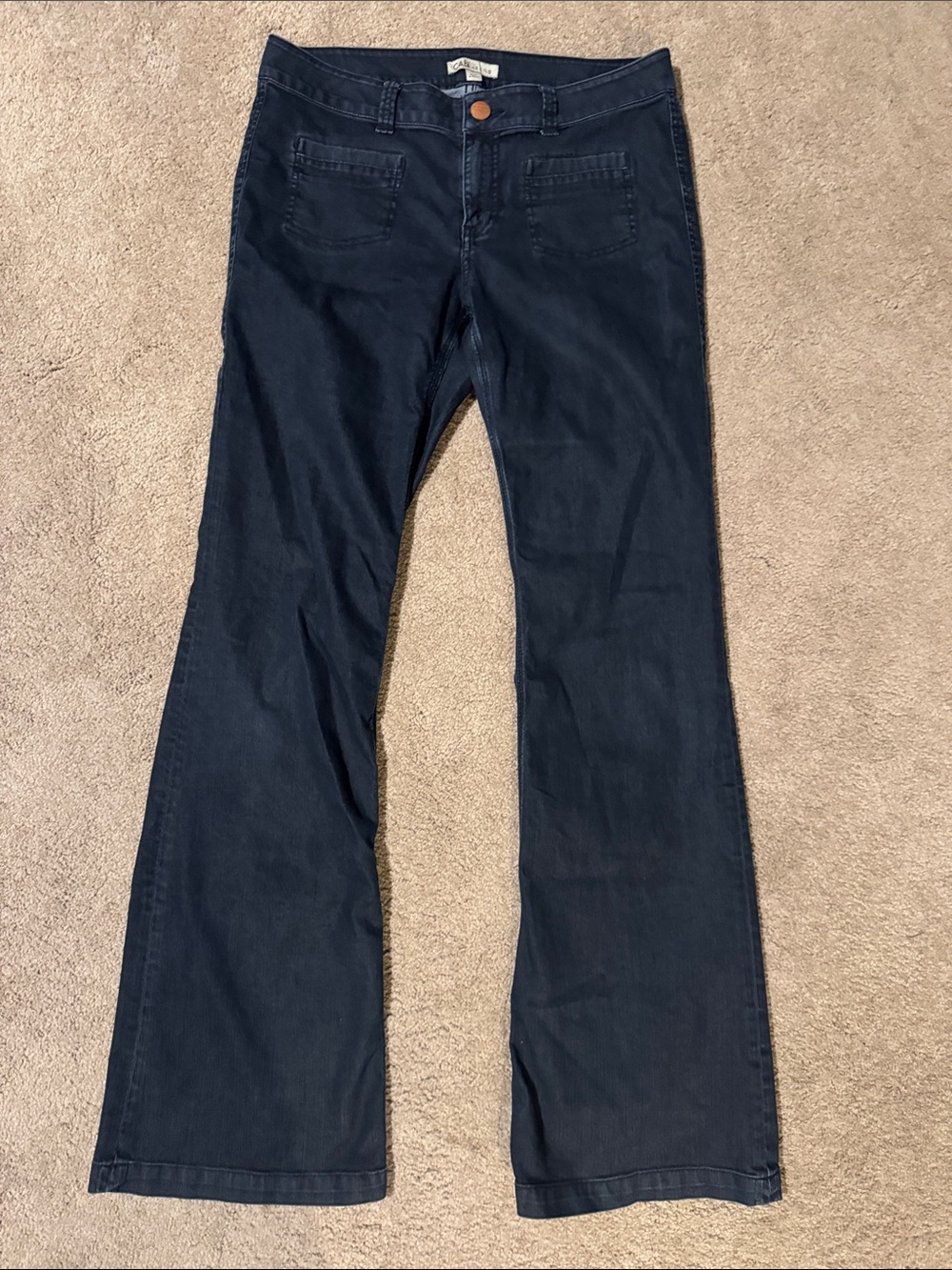 CAbi Dark Blue Flare Wide-Leg Jeans